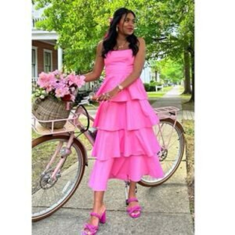 Show Me Your Mumu Med Midi Dress in Pinck Poplin- size XL - Picture 9 of 9